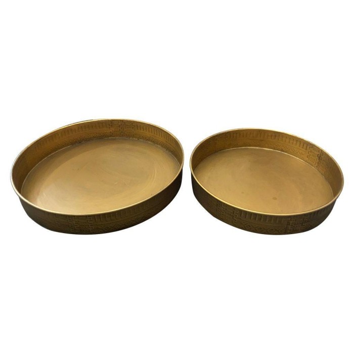 SET 2 VASSOI TONDI METALLO ORO